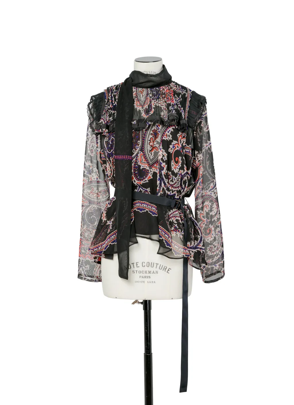 Paisley Print X Wool Knit Pullover
