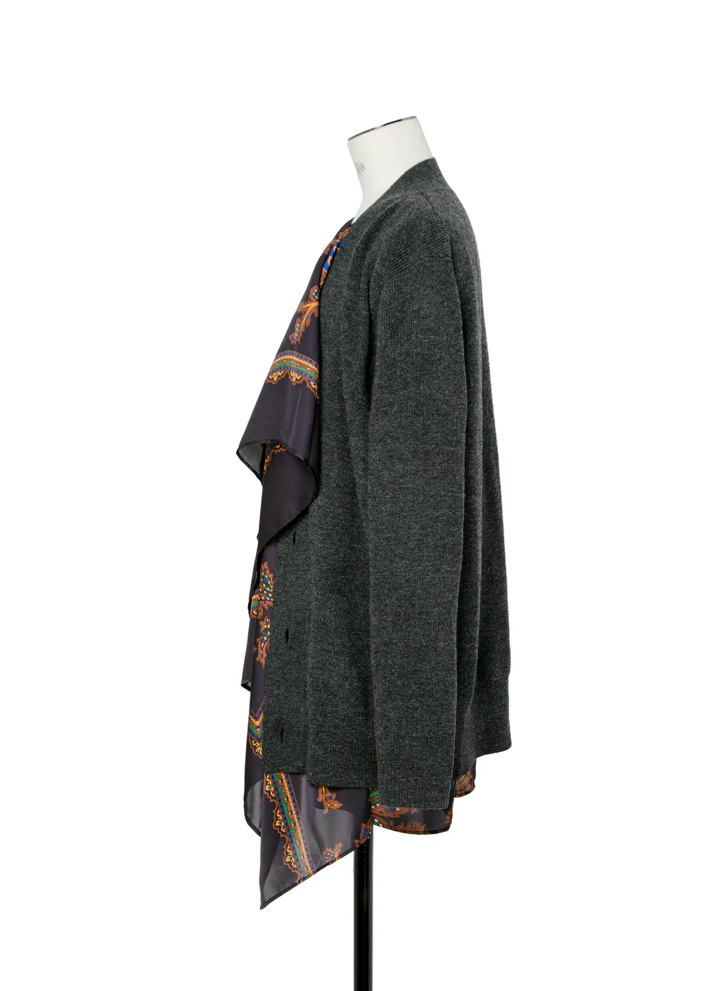 Paisley Print X Wool Knit Cardigan