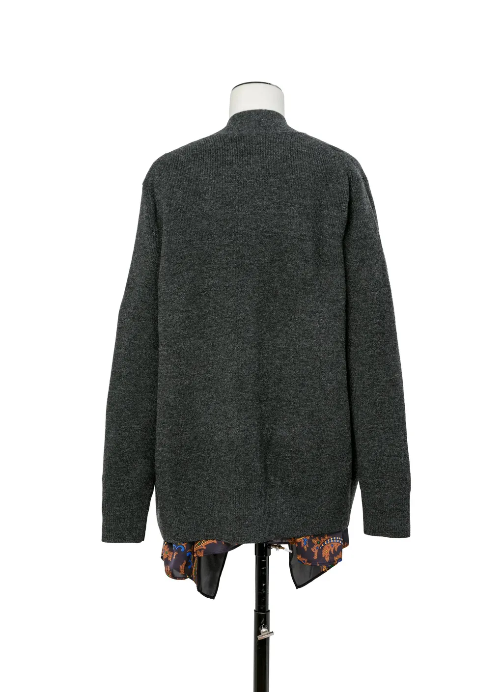 Paisley Print X Wool Knit Cardigan