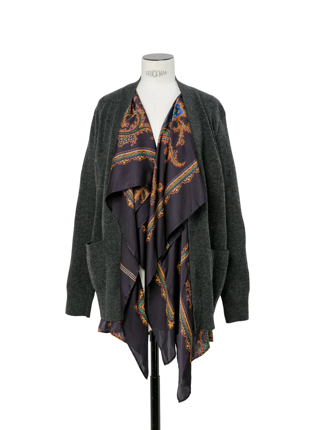 Paisley Print X Wool Knit Cardigan