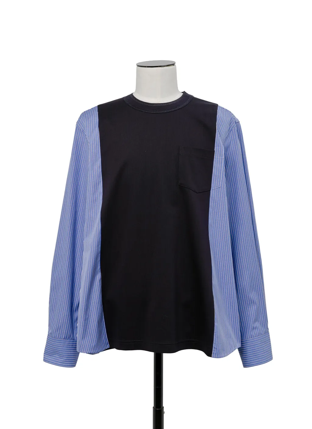 Poplin X Cotton Jersey L/S T-Shirt