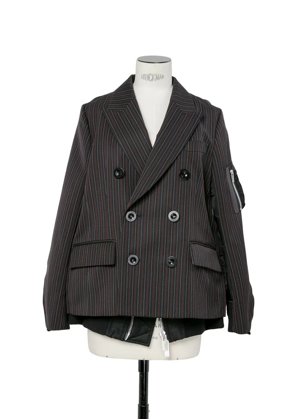 Stripe Doeskin X Nylon Twill Jacket