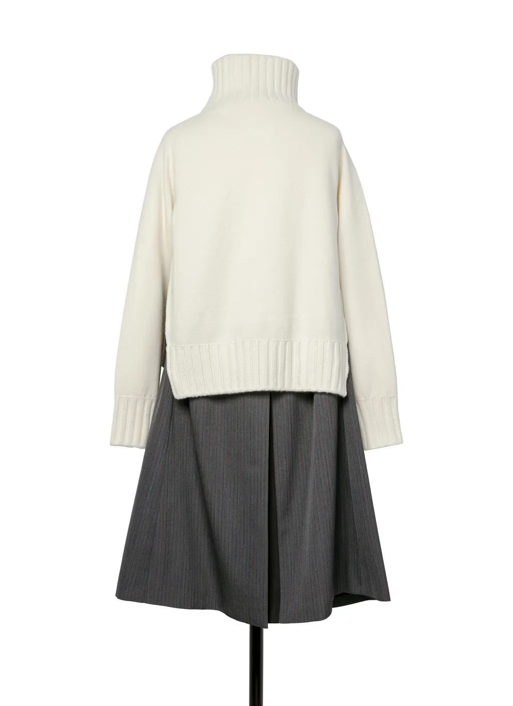 Stripe Doeskin X Wool Knit Coat Dress