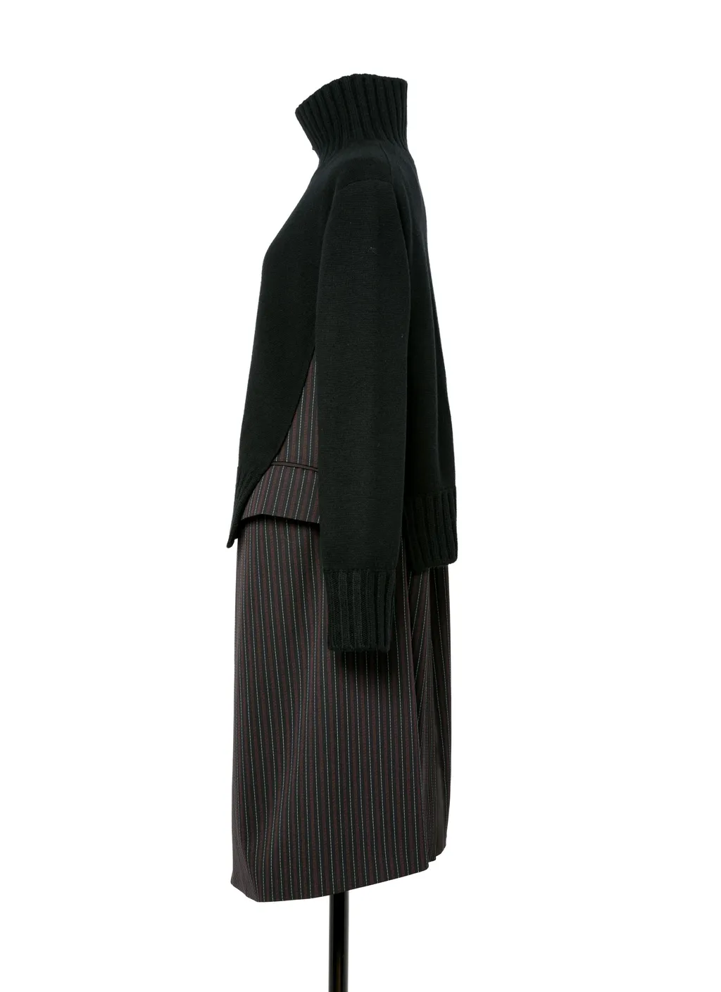 Stripe Doeskin X Wool Knit Coat Dress