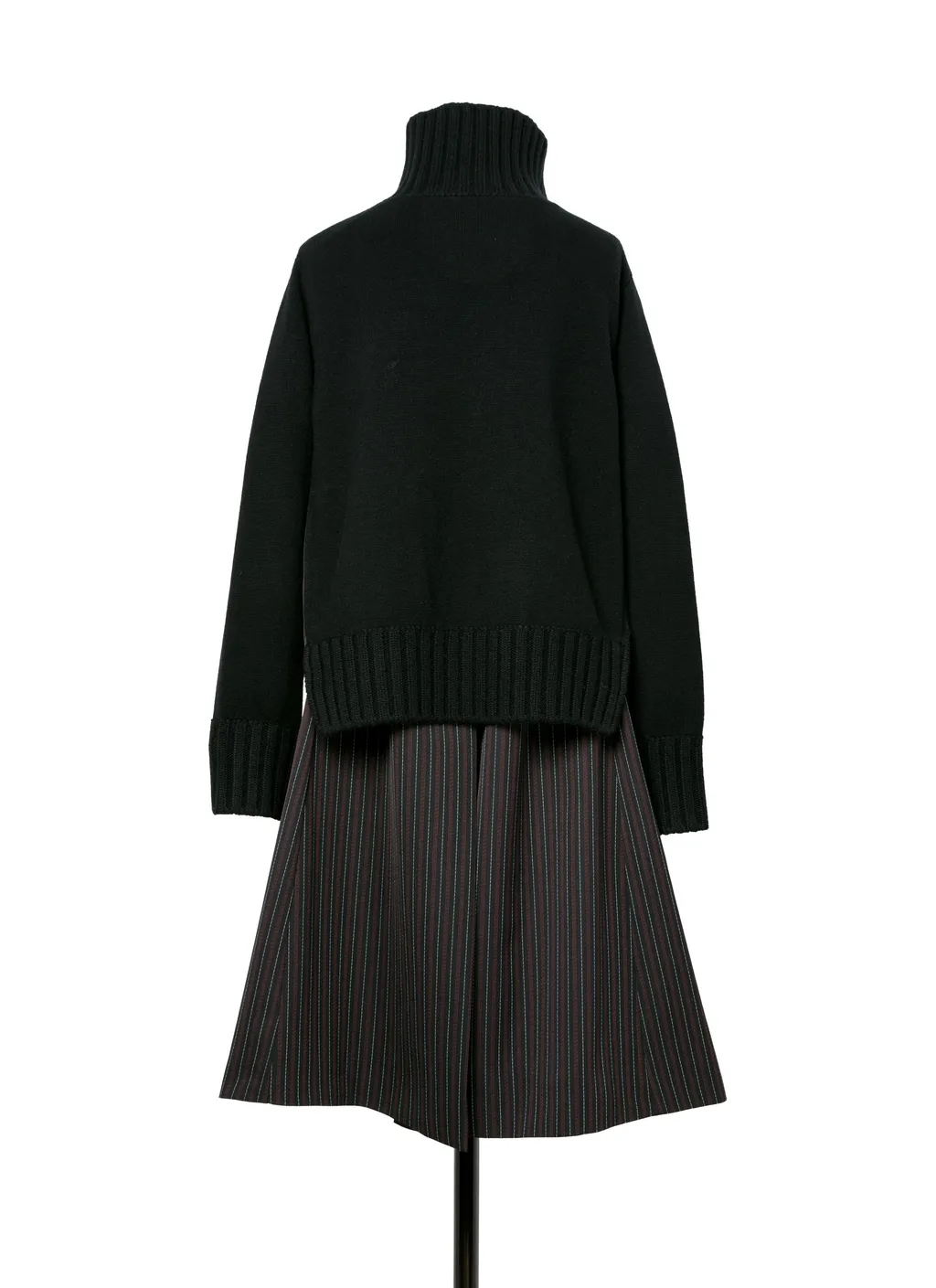Stripe Doeskin X Wool Knit Coat Dress