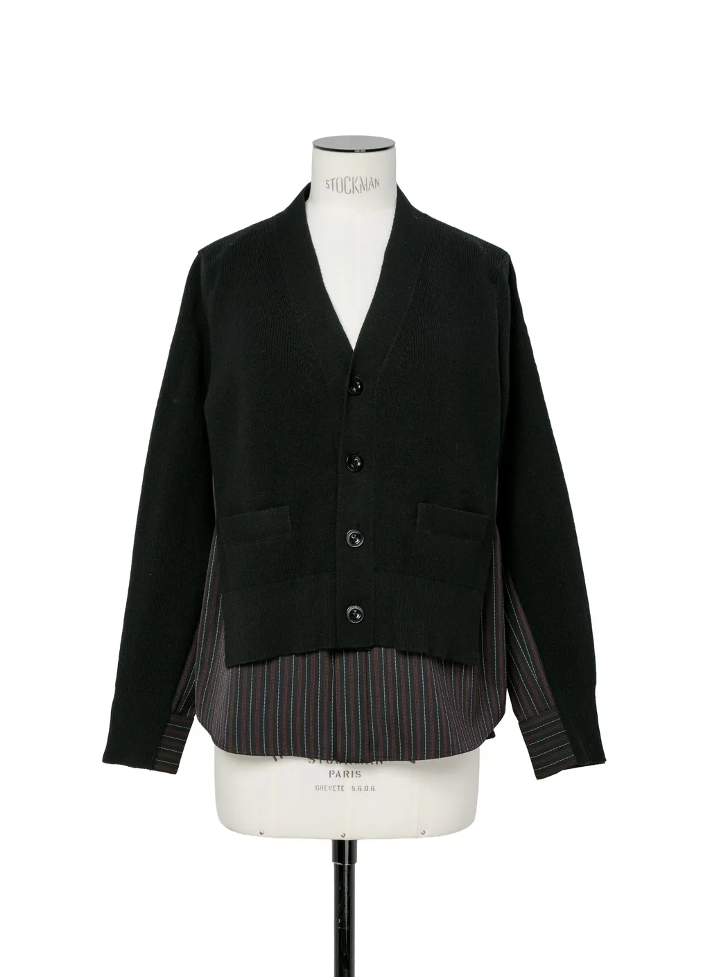Stripe Doeskin X Wool Knit Cardigan