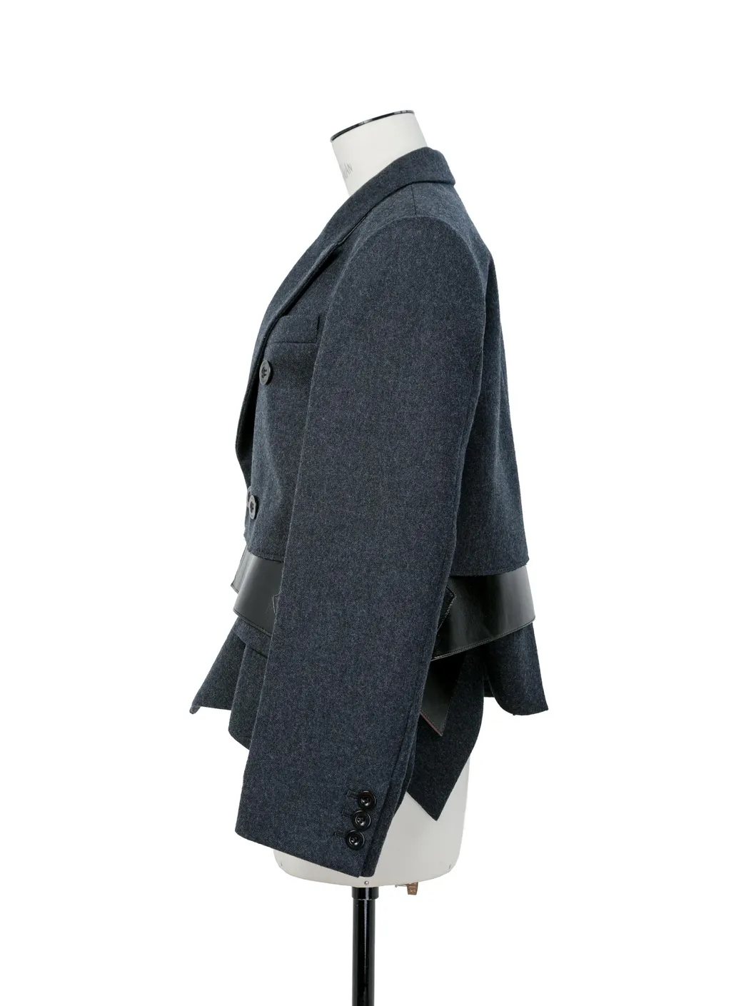 Wool Melton X Leather Jacket