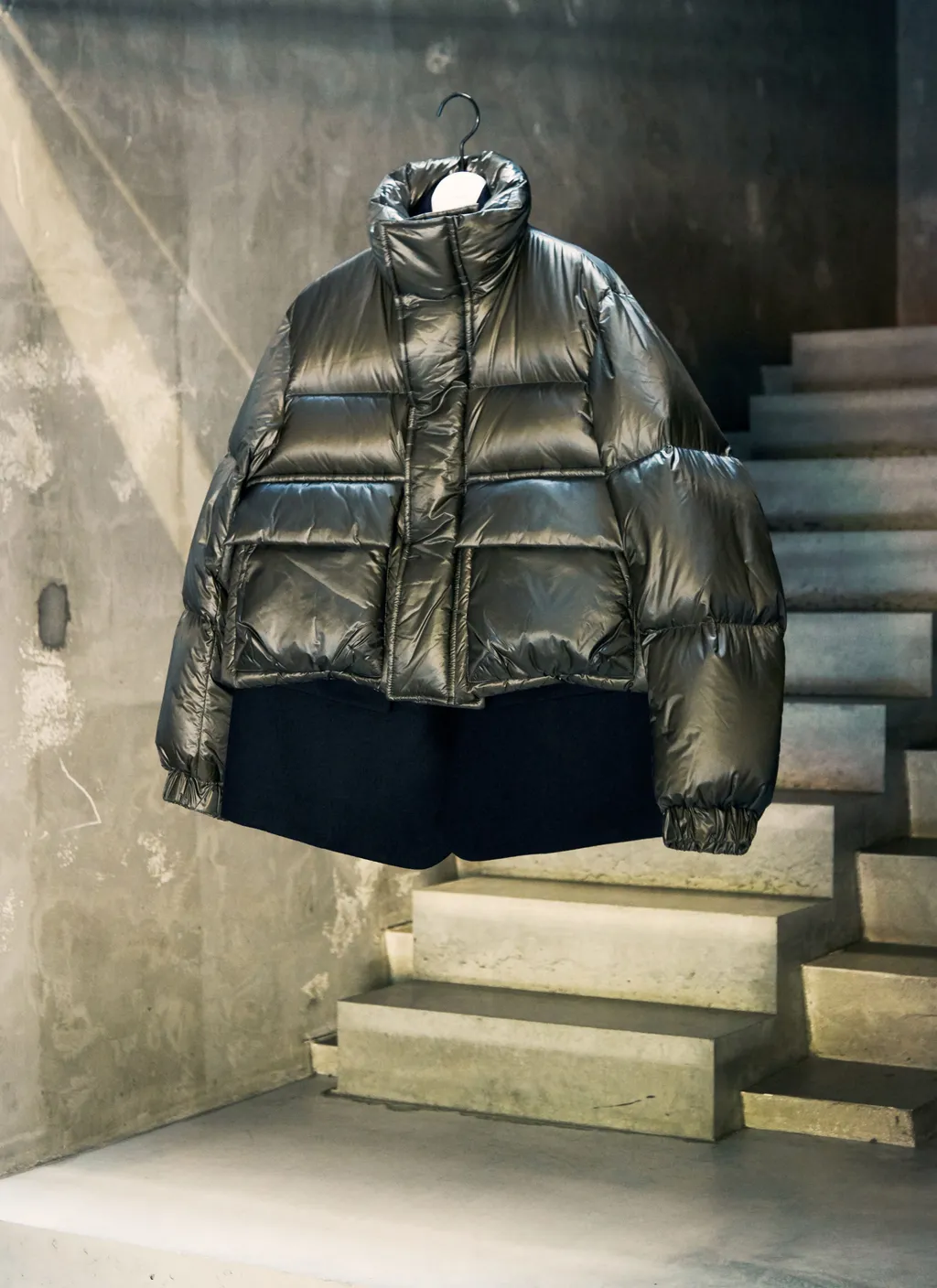 Wool Melton X Puffer Blouson