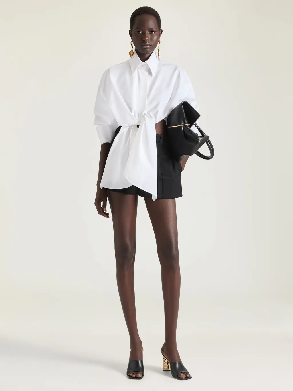 Pinch Squeezed Horizontal Tote Bag In Nappa Leather