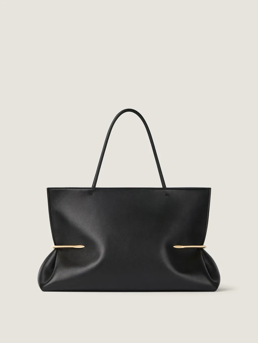 Pinch Squeezed Horizontal Tote Bag In Nappa Leather