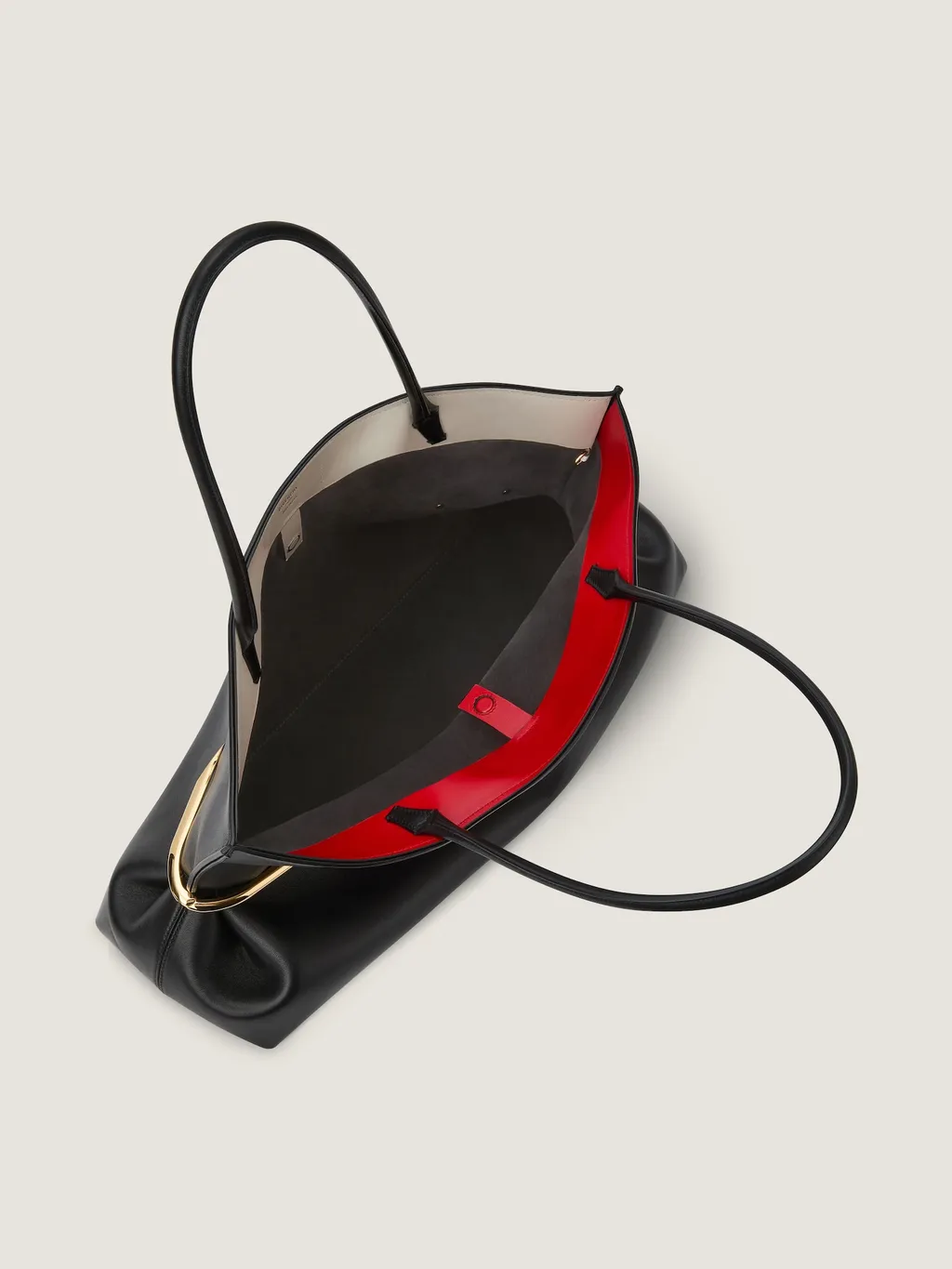 Pinch Squeezed Horizontal Tote Bag In Nappa Leather