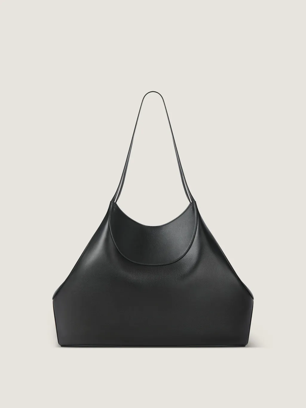 Medium Facet Tote Bag In Grained Leather