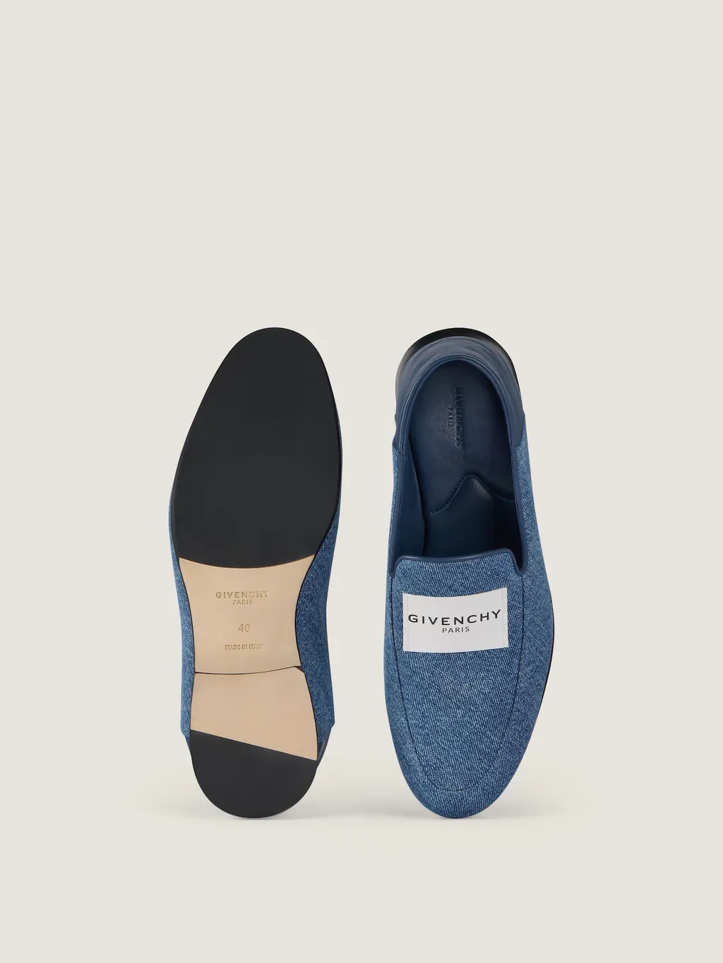 Label Loafers In Denim