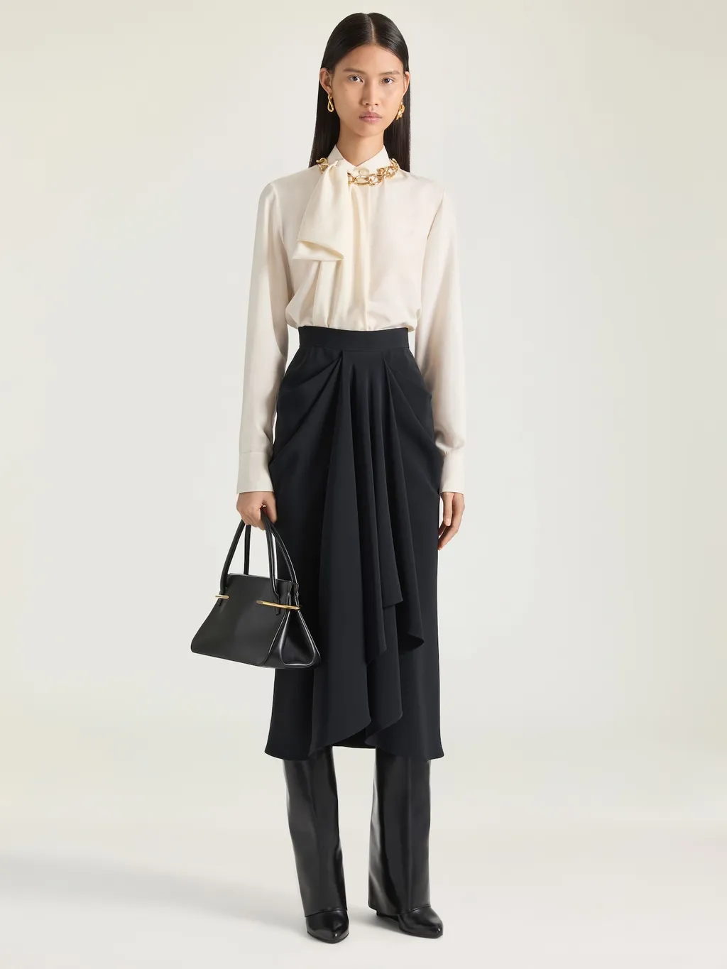 Blouse In Silk With Bow Detail