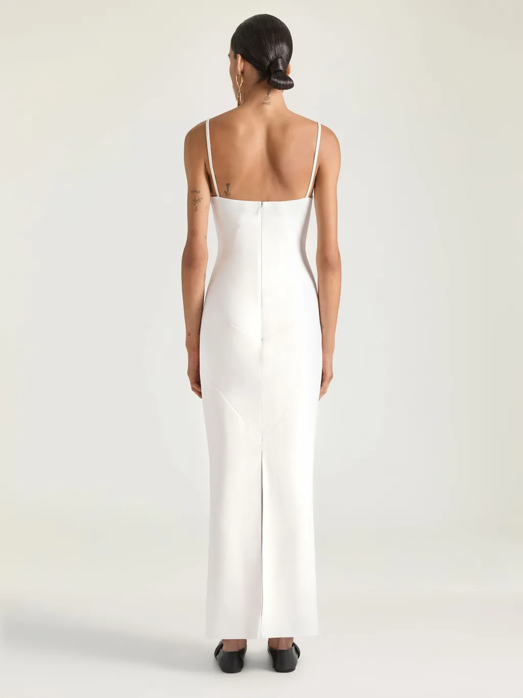 Sliced Long Dress In Crepe Cady
