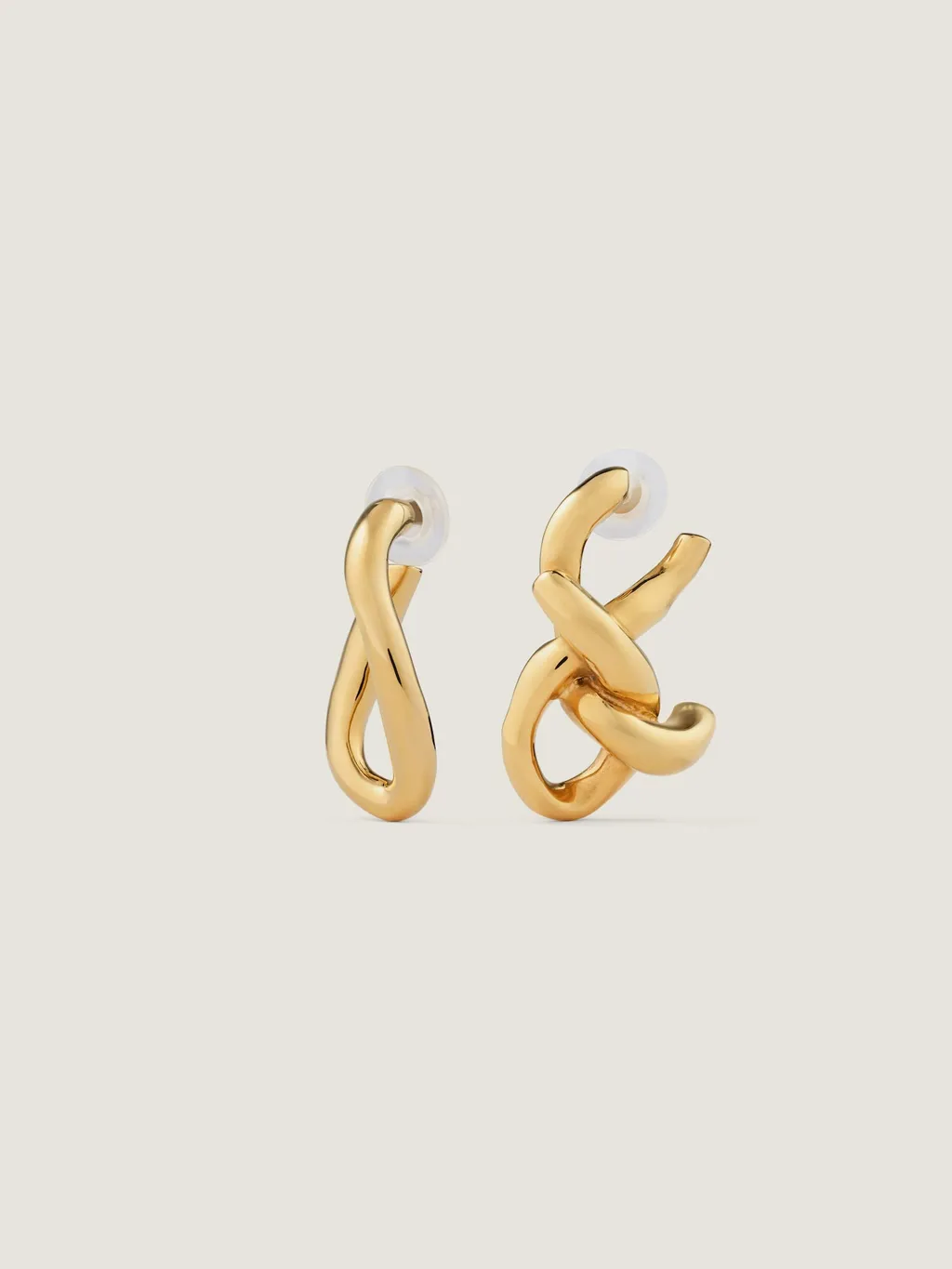 Chain Link Asymmetric Earrings In Metal