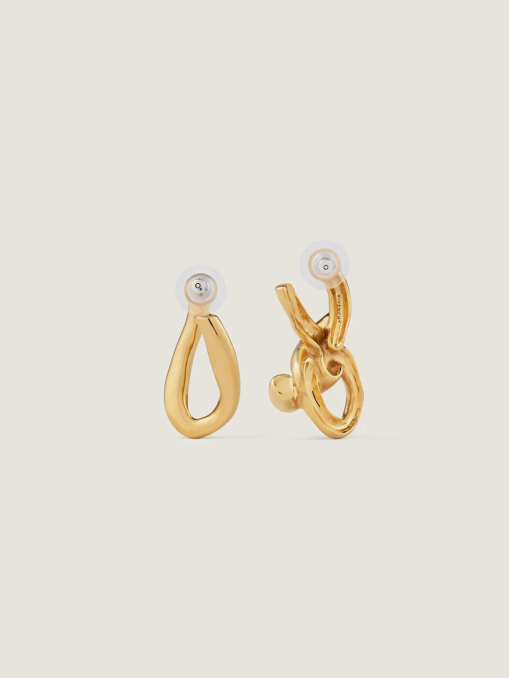 Chain Link Asymmetric Earrings In Metal