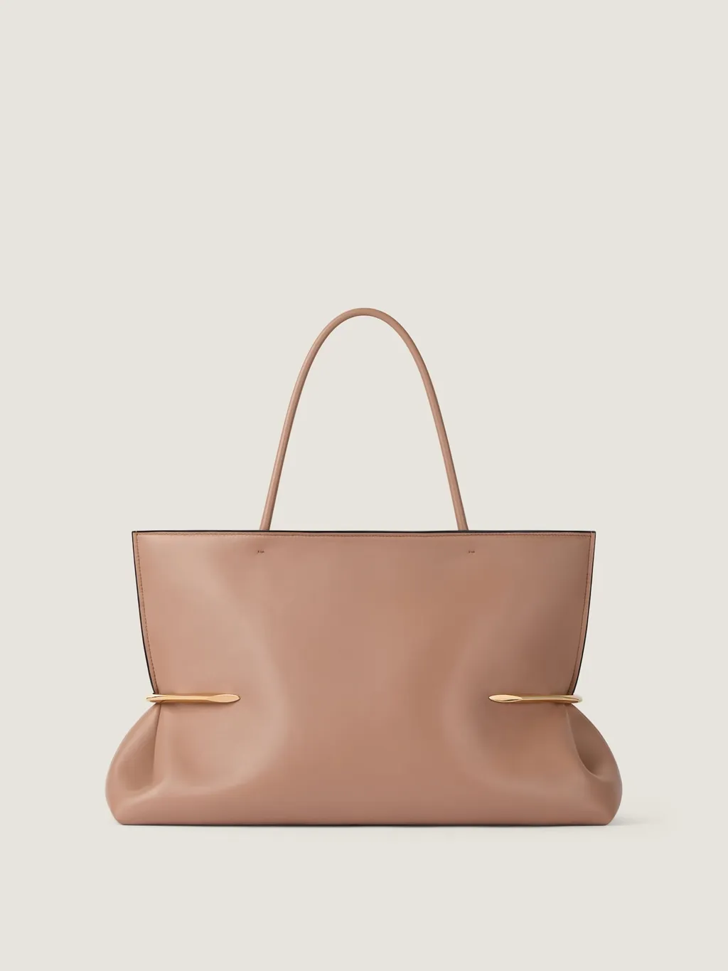 Pinch Squeezed Horizontal Tote Bag In Nappa Leather