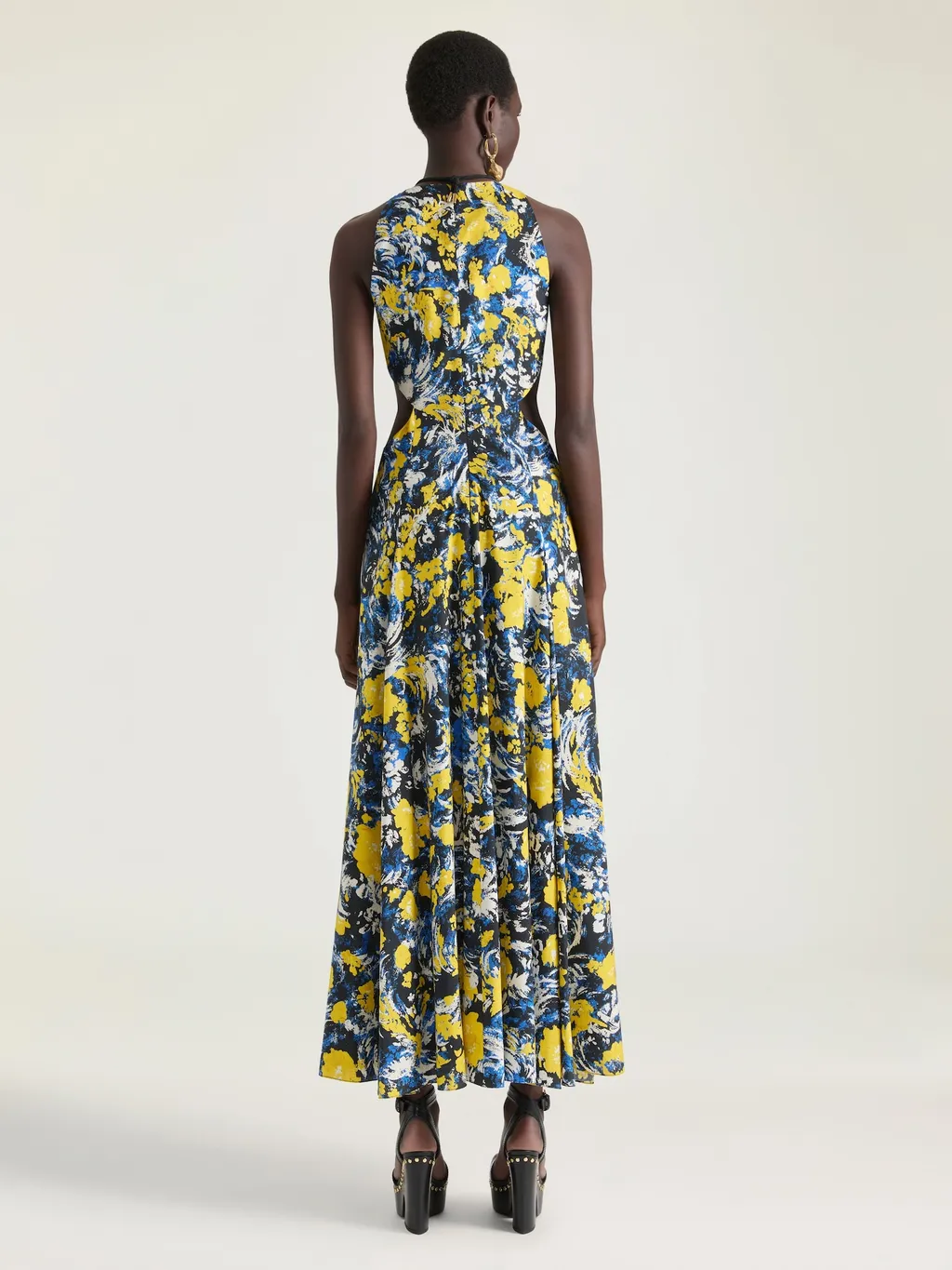 Slashed Dress With Floral Print