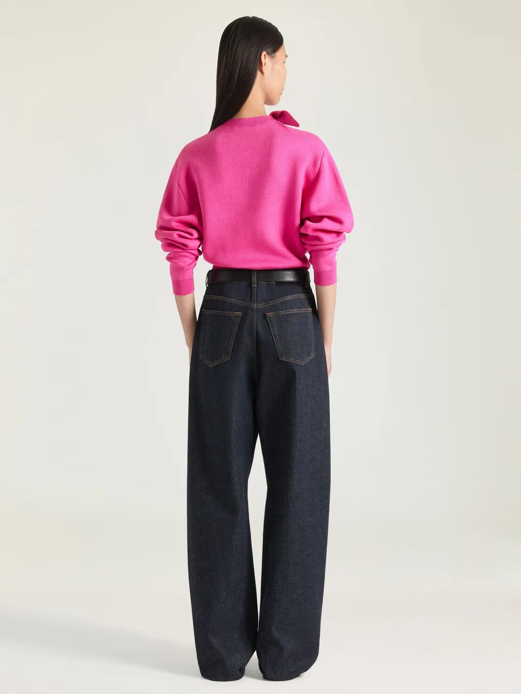 Sweater In Wool And Cotton With Bow Detail
