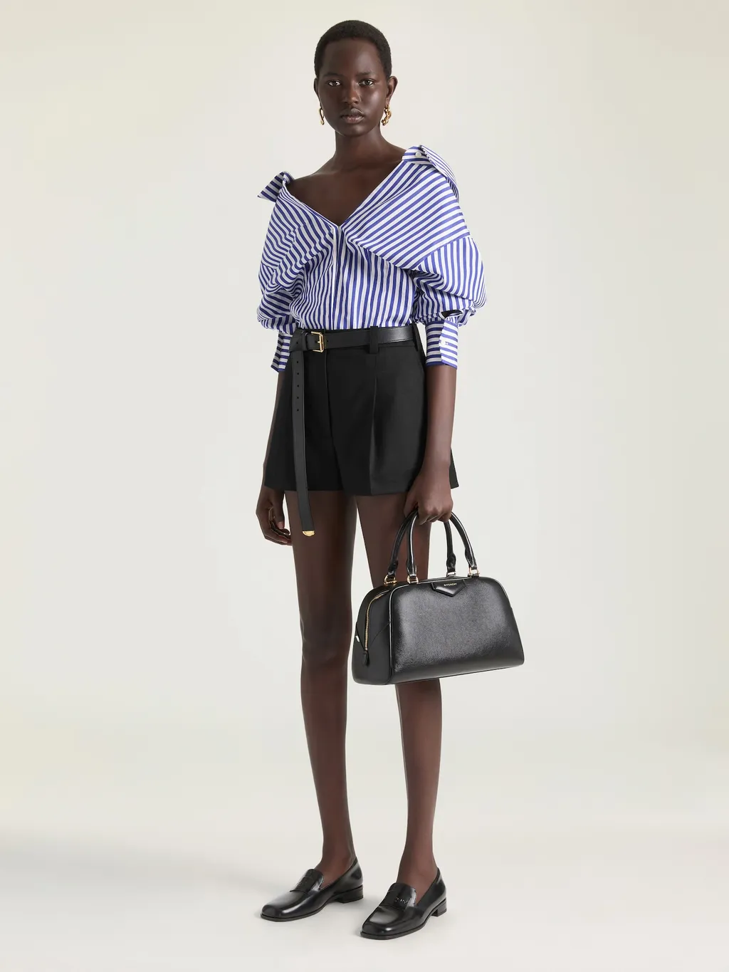 Slashed Striped Shirt In Poplin