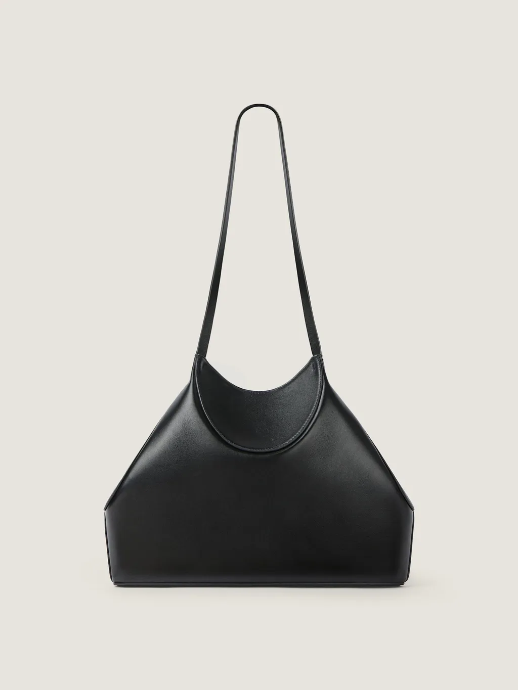 Small Facet Tote Bag In Grained Leather