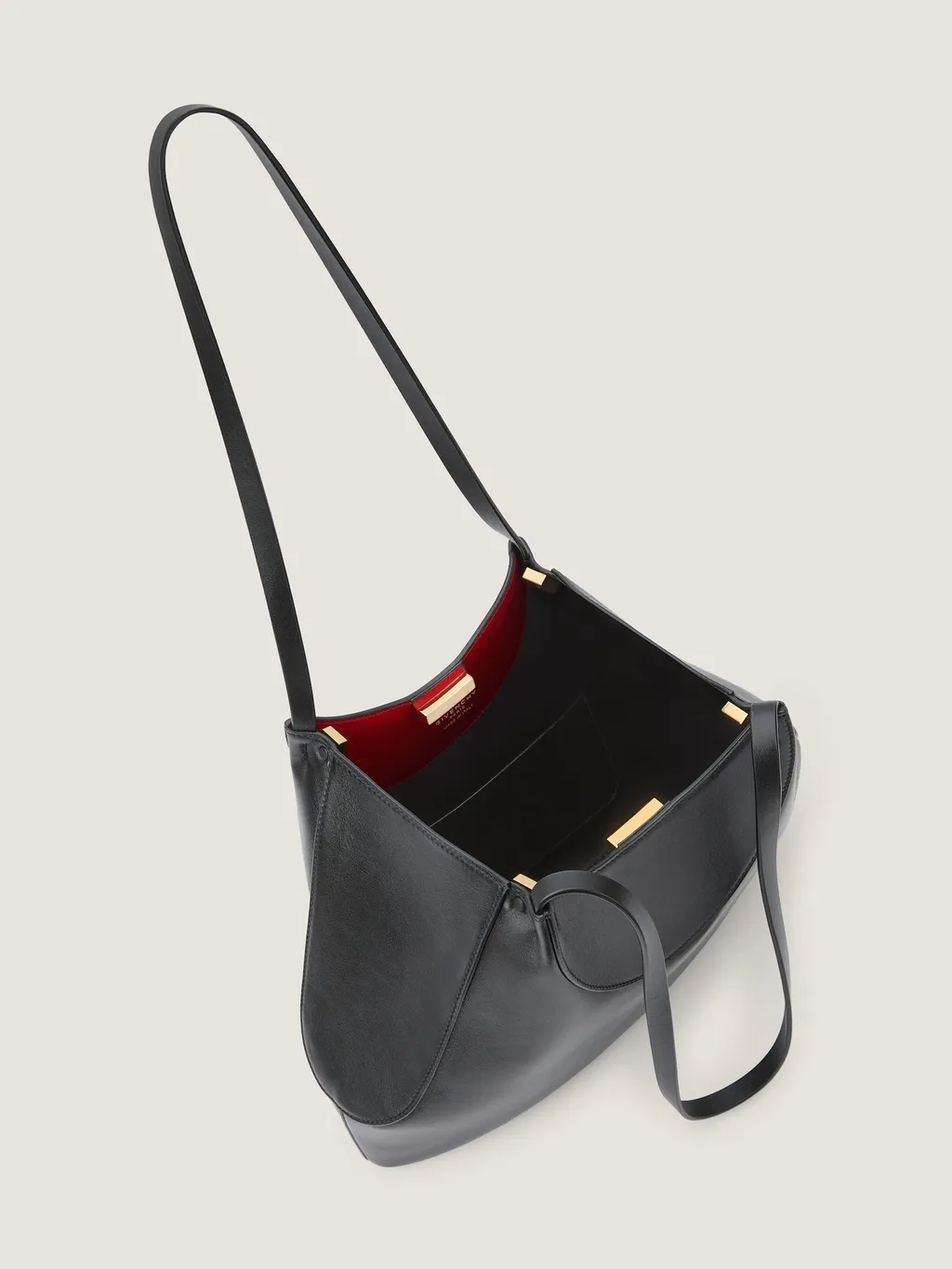 Small Facet Tote Bag In Grained Leather