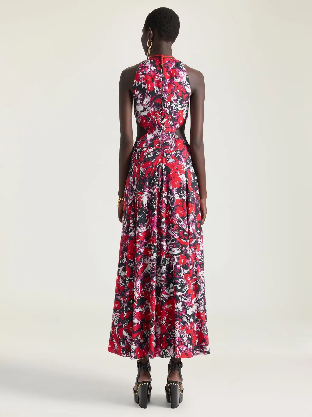 Slashed Dress With Floral Print