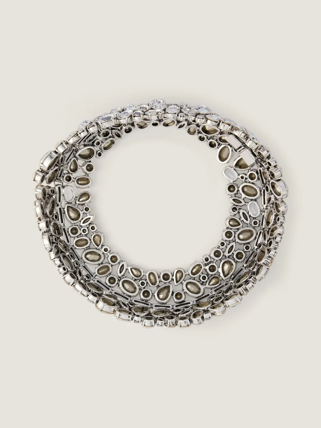 Bold Crystals Torque Necklace In Metal And Crystals