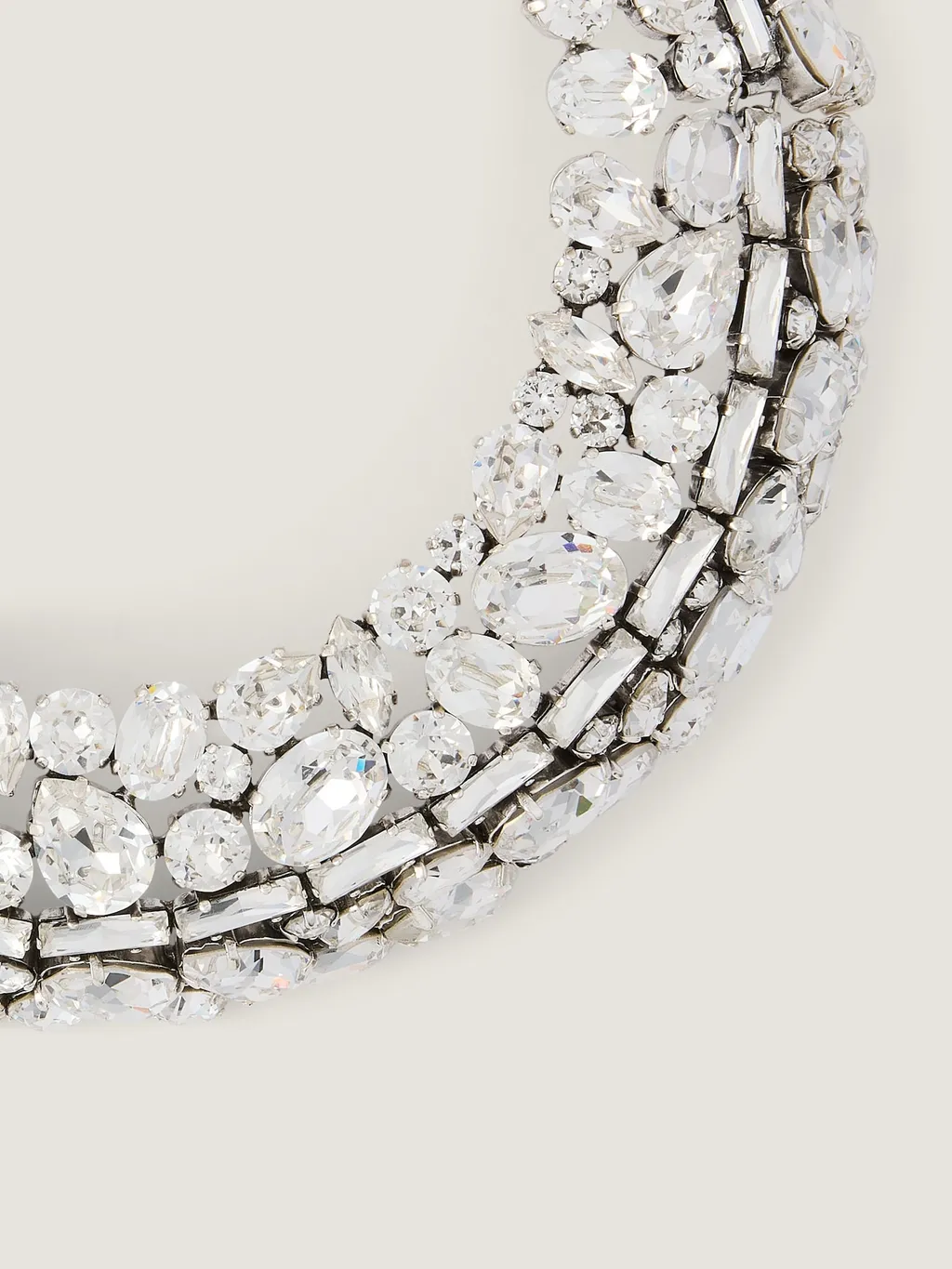 Bold Crystals Torque Necklace In Metal And Crystals