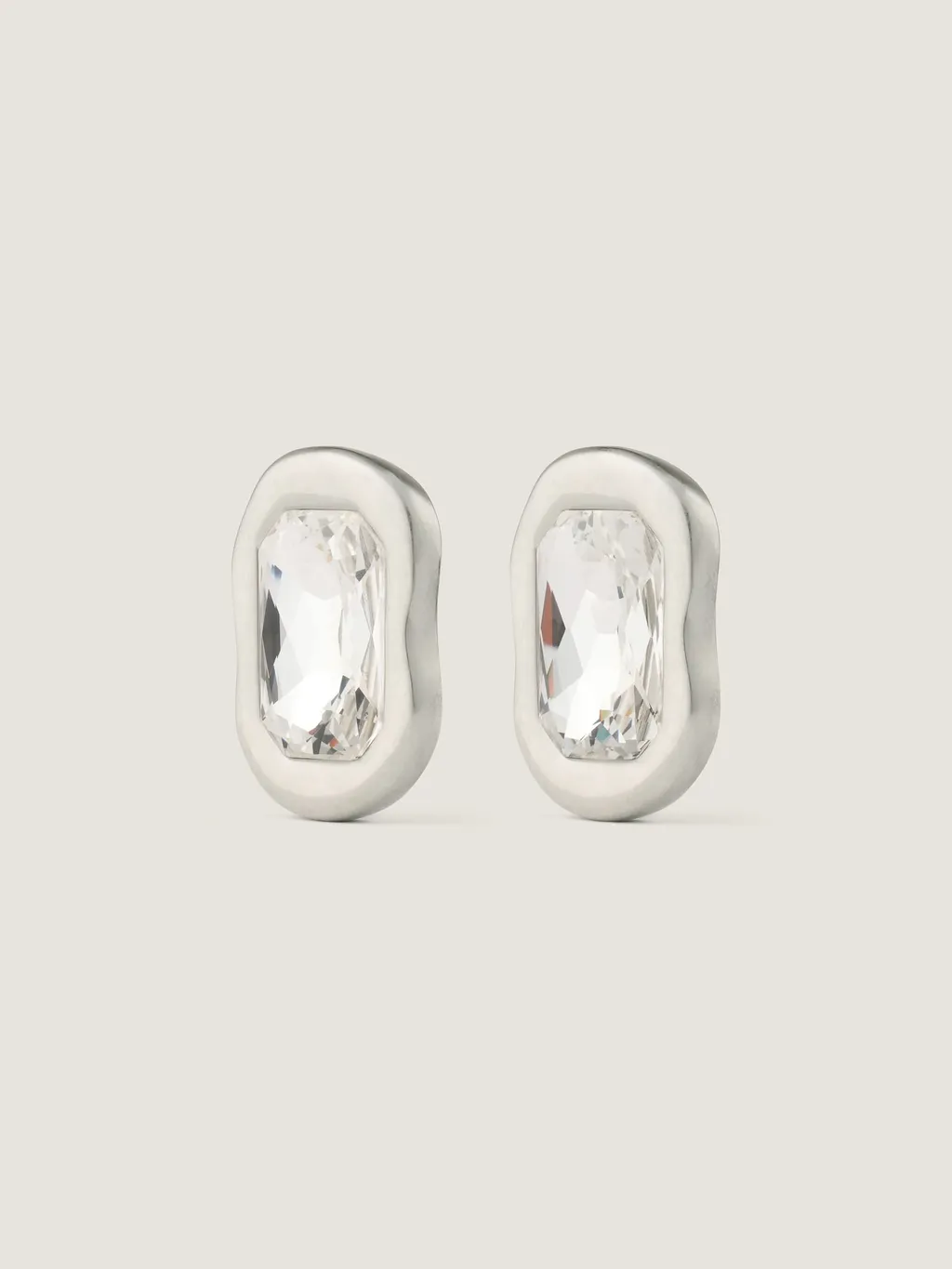 Sculptural Crystal Earrings In Metal And Crystals