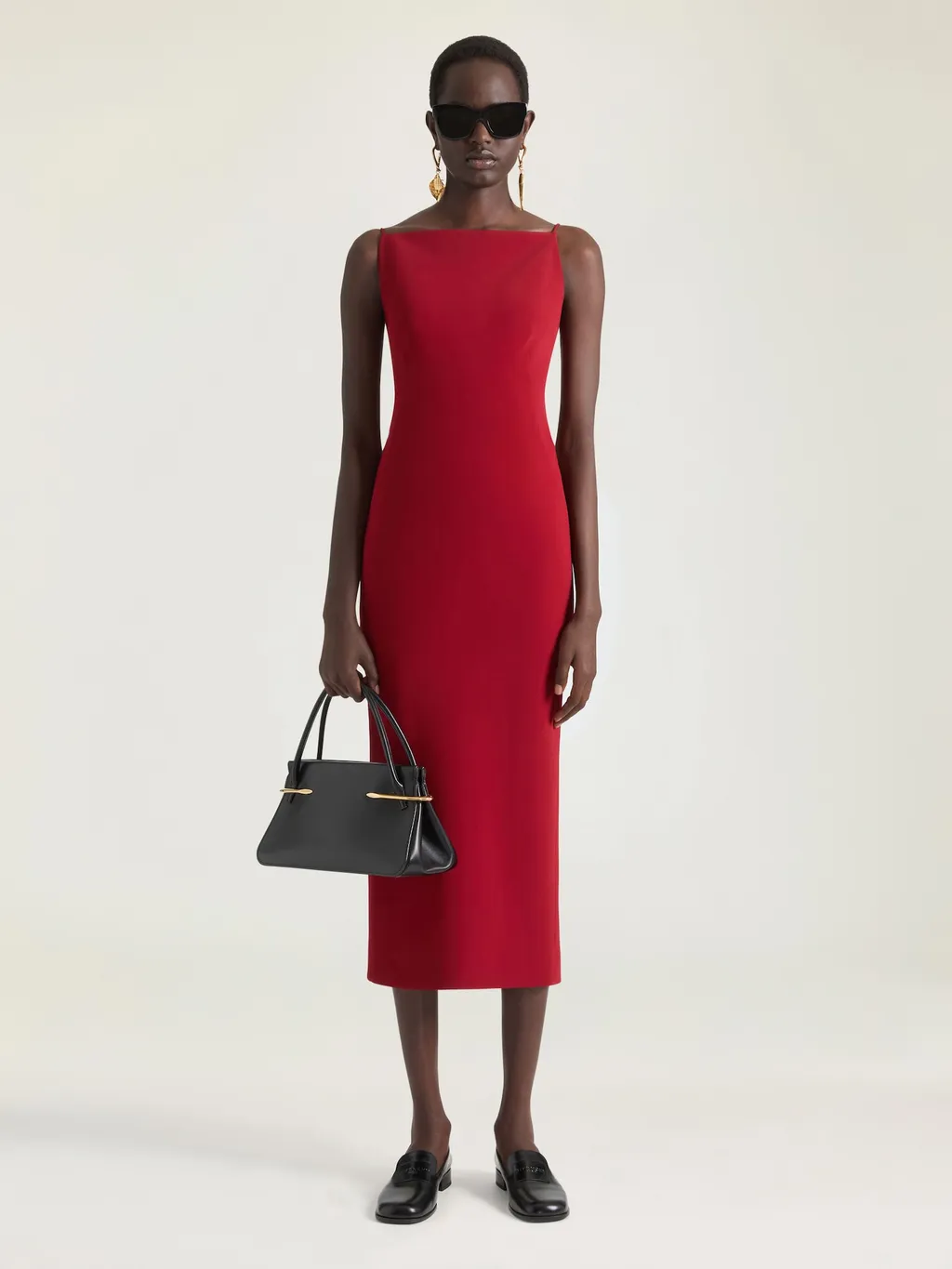 Sliced Midi Dress In Crepe Cady