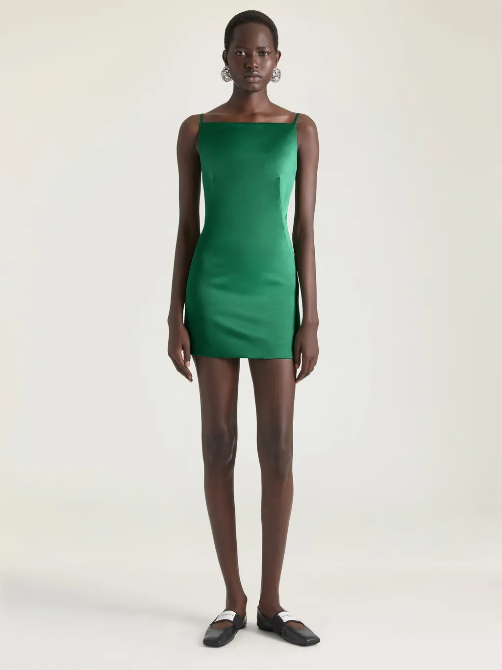 Sliced Mini Dress In Satin