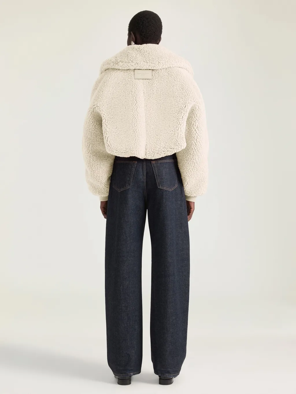 Cropped Blouson In Shearling Effect
