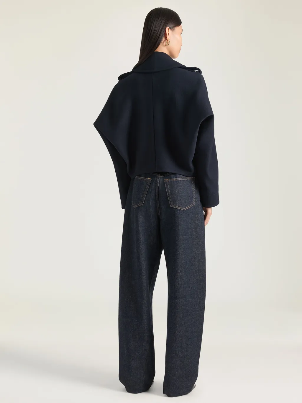 Short Pea Coat In Wool
