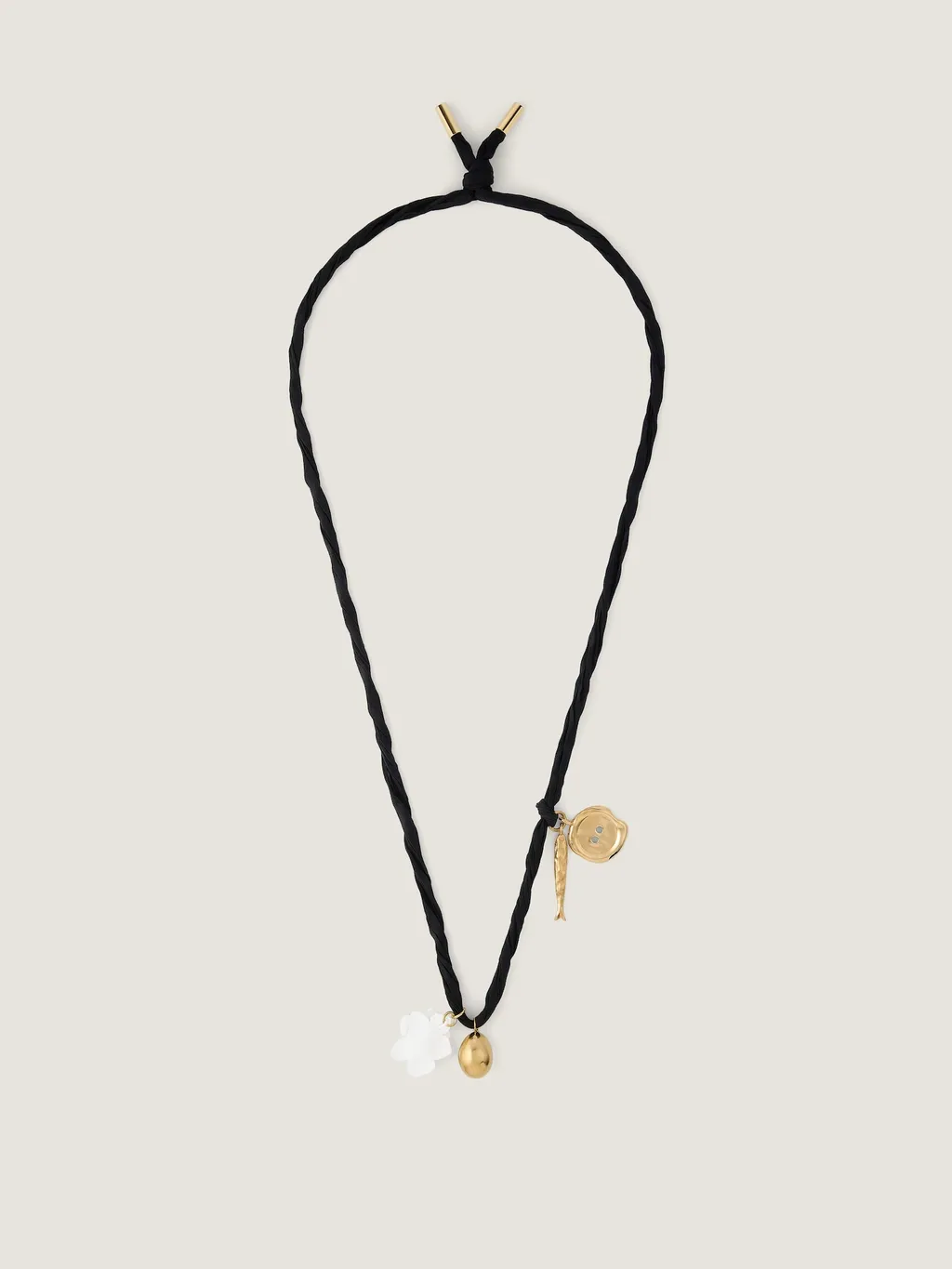 Lucky Charms Necklace In Silk, Metal And Enamel