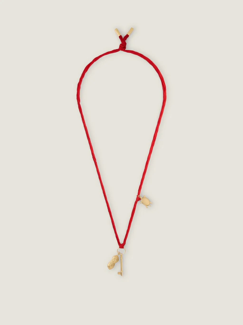 Lucky Charms Necklace In Silk And Metal