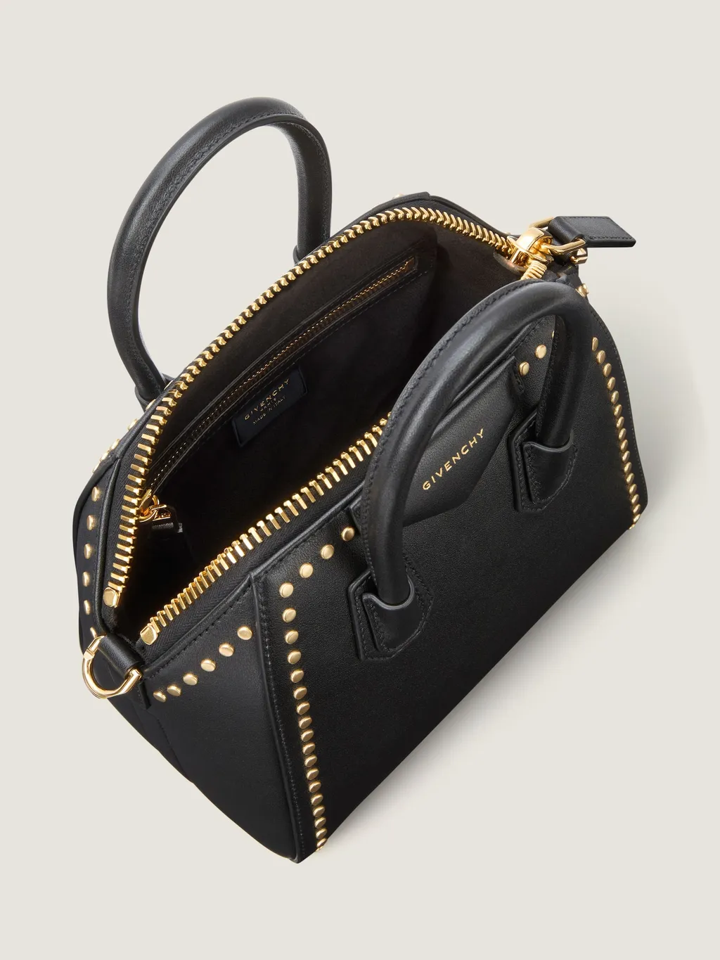 Mini Antigona Bag In Box Leather With Studs Detail