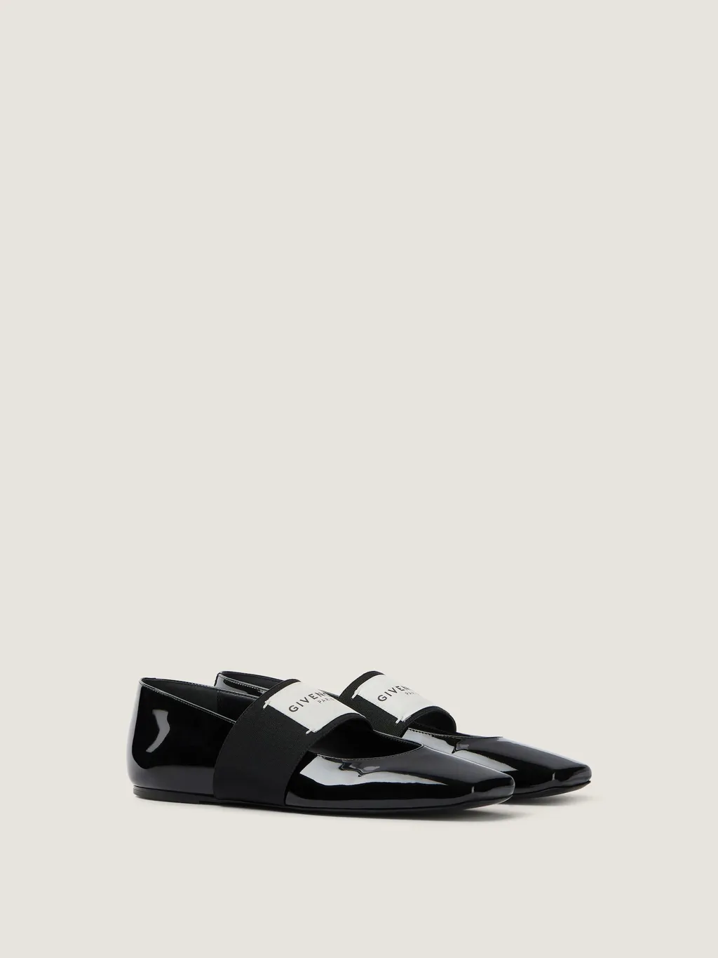 Sliced Square Ballerinas In Patent Leather