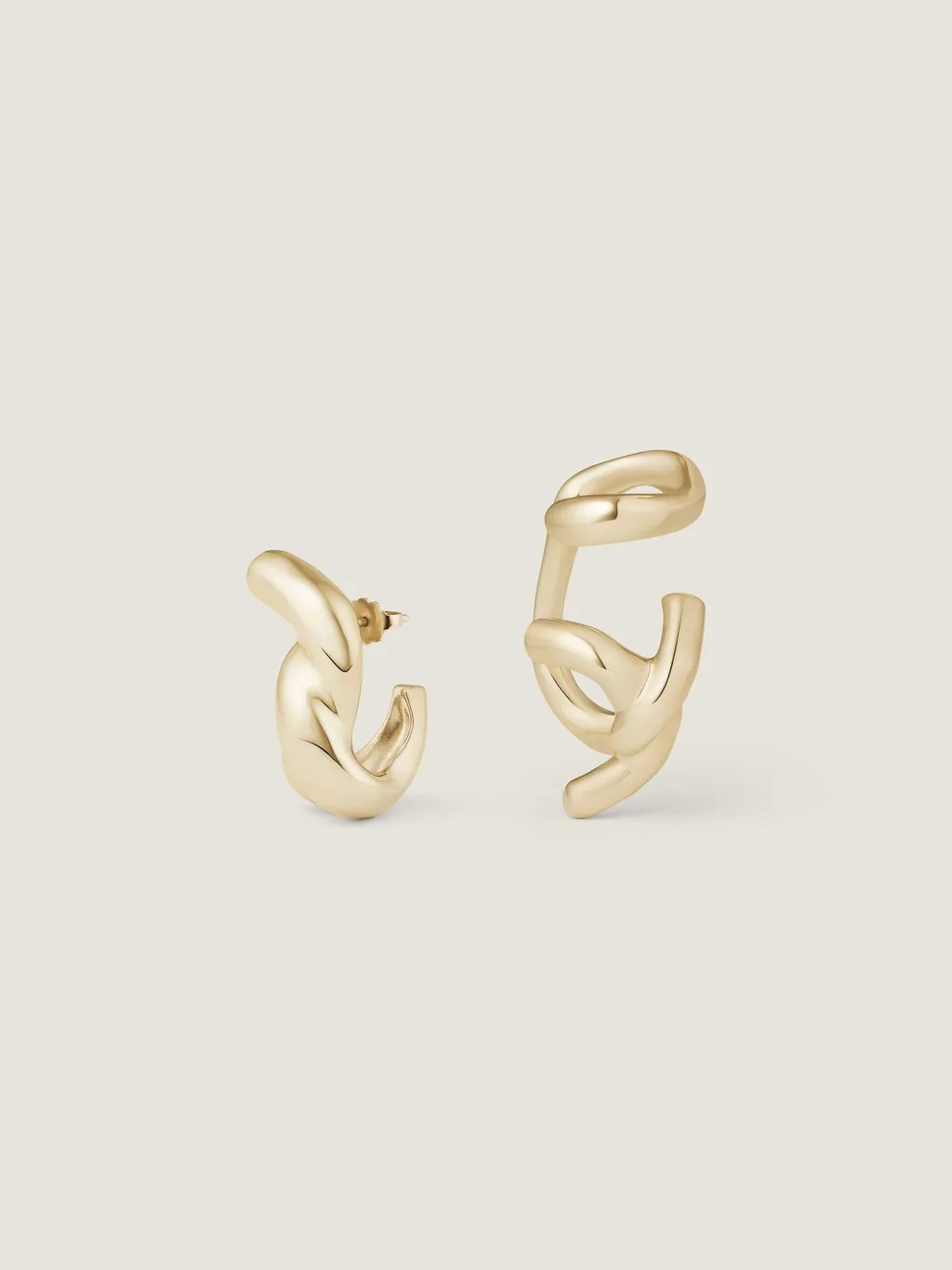 Chain Link Earring And Earcuff Set In Metal