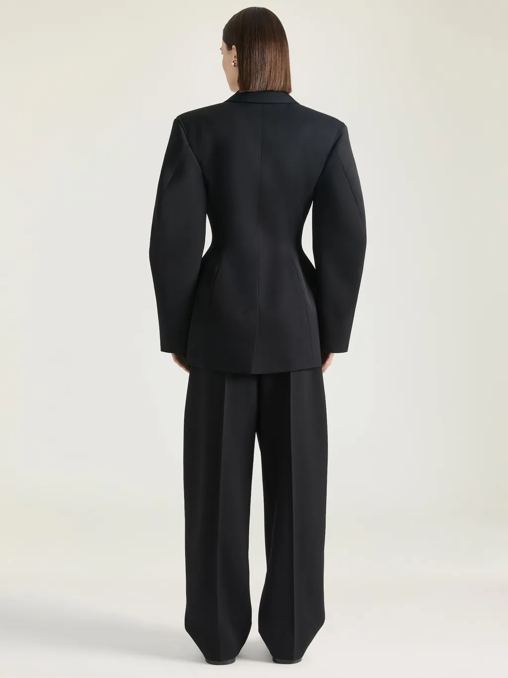 Single-Breasted Cocoon Jacket In Wool