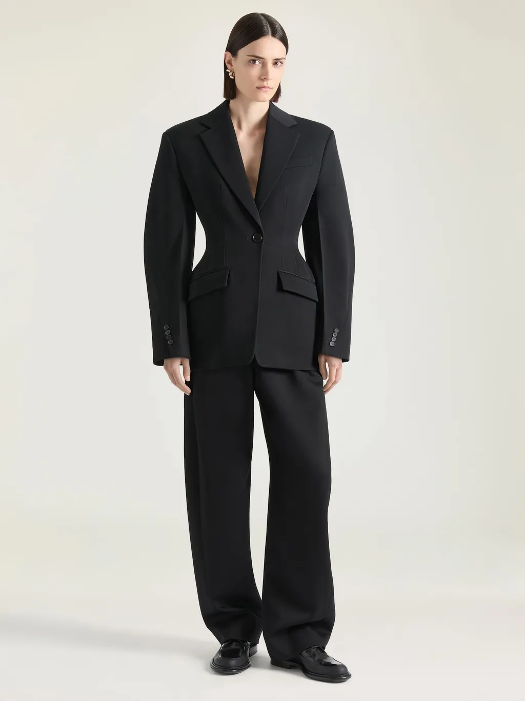 Single-Breasted Cocoon Jacket In Wool