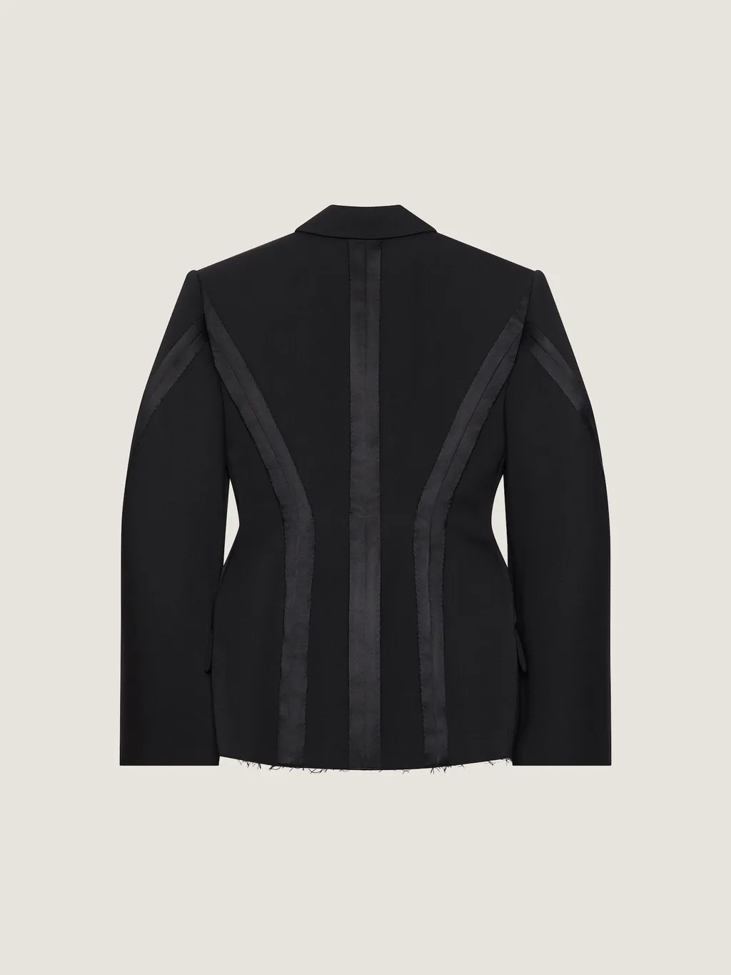 Double-Breasted Cocoon Jacket In Wool With Inside-Out Detail