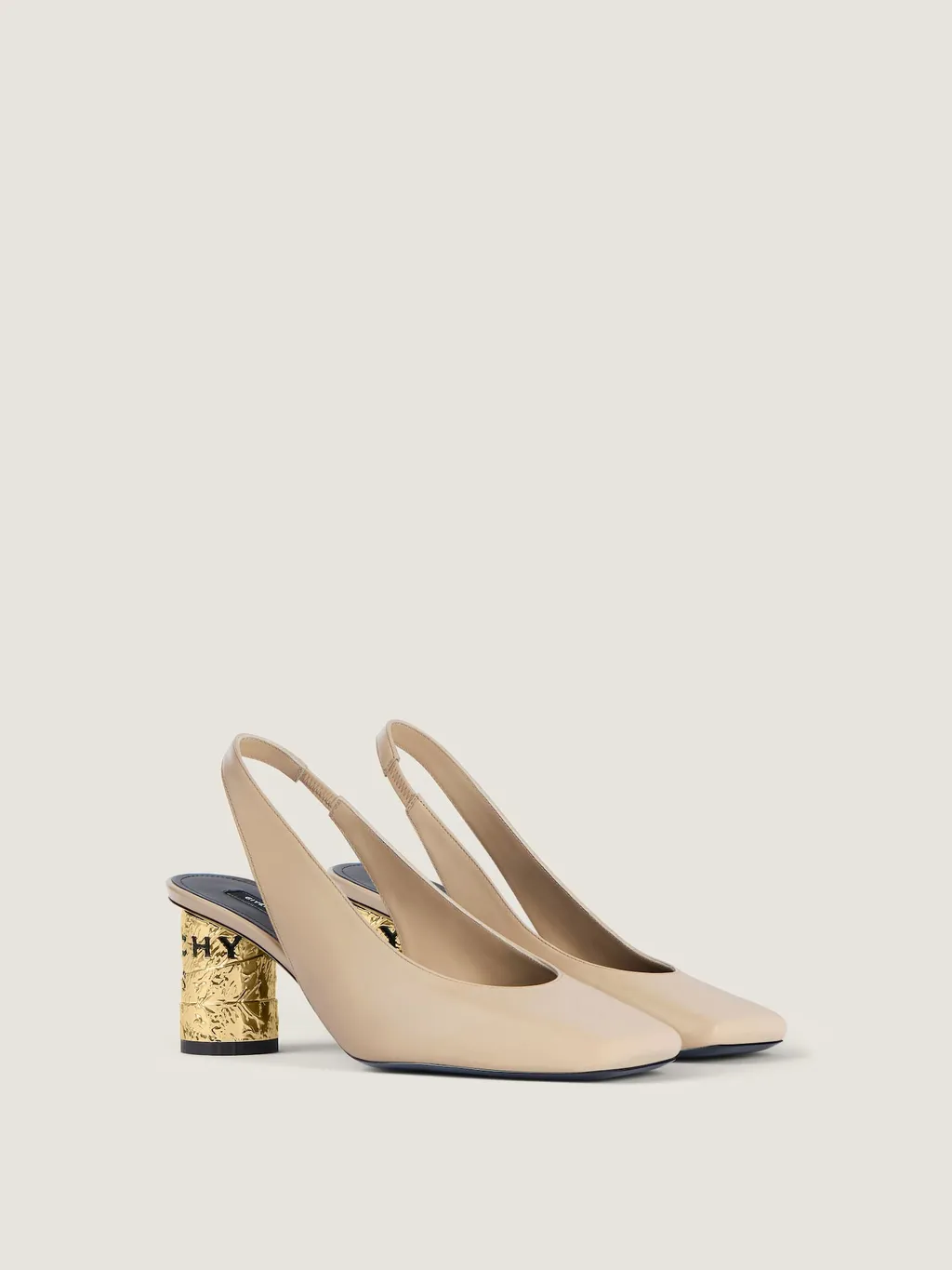 Tape Slingbacks In Leather
