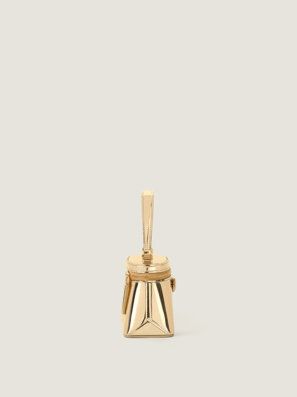 Antigona Vanity Bag In Mirror Effect Leather With Chain