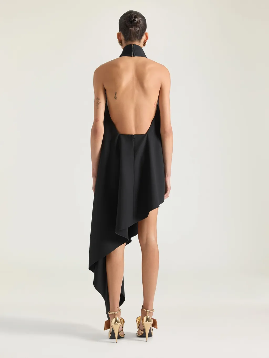 Asymmetric Halterneck Dress In Wool