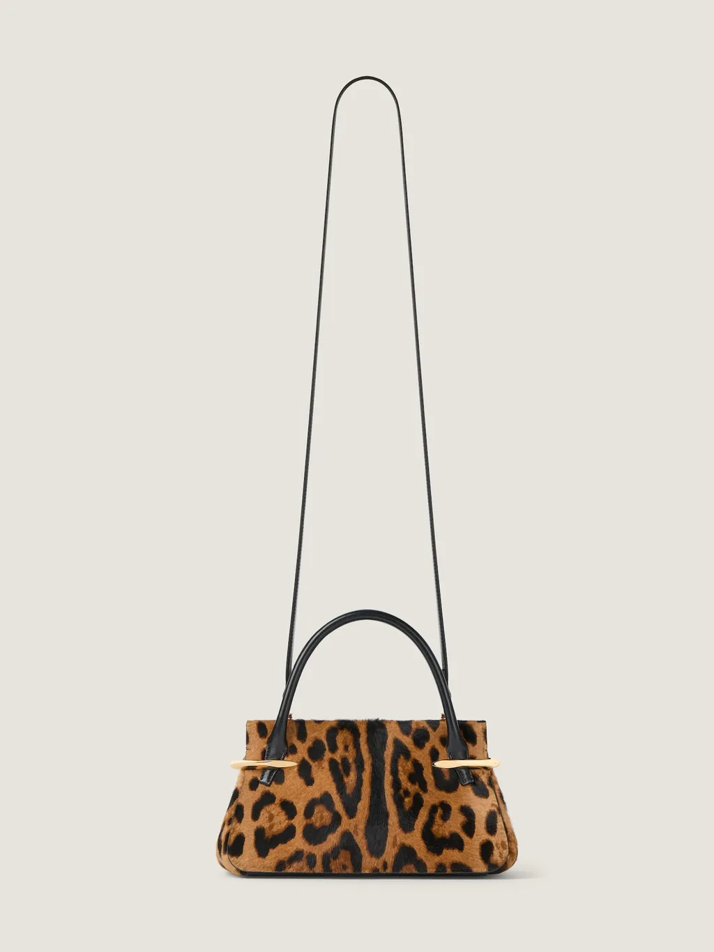 Mini Pinch Bag In Pony Effect Leather With Leopard Pattern