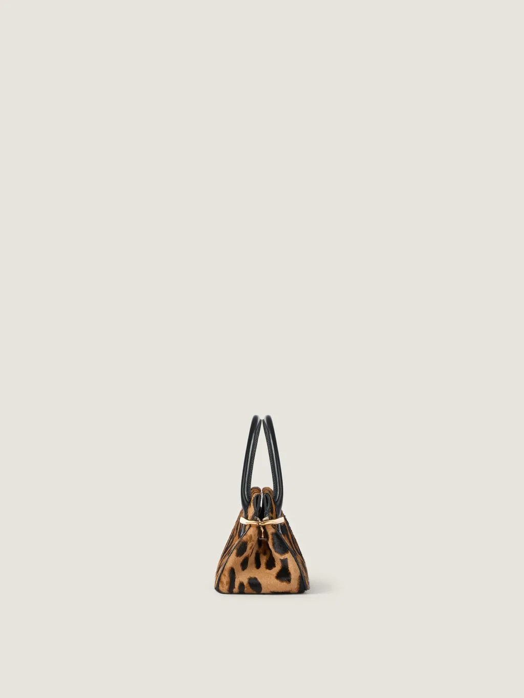 Mini Pinch Bag In Pony Effect Leather With Leopard Pattern