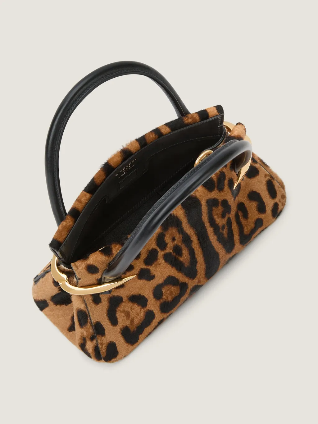 Mini Pinch Bag In Pony Effect Leather With Leopard Pattern