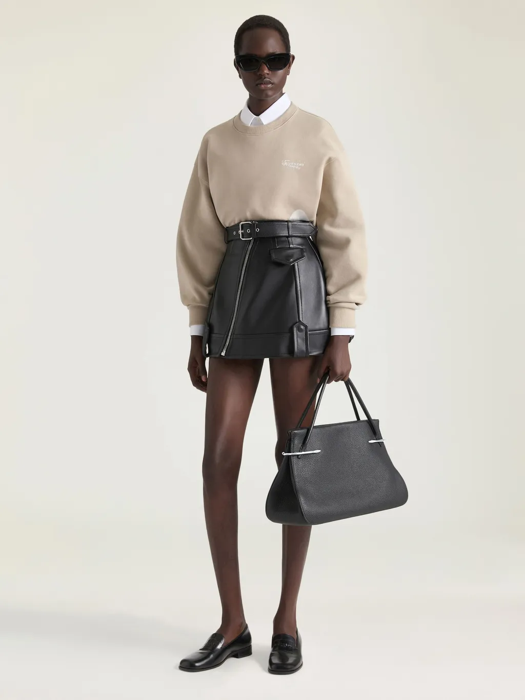 Sweatshirt In Fleece With Givenchy Stamp Print
